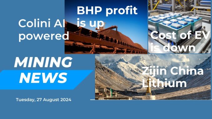 Batteries and mining news 27/08/2024, EV batteries, Copper supply, BHP profit, Australia troubles