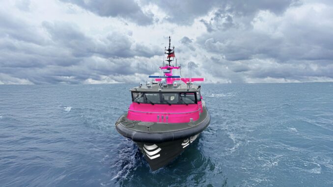 Image of a Beam ship for AI-powered underwater inspections at offshore wind farms.