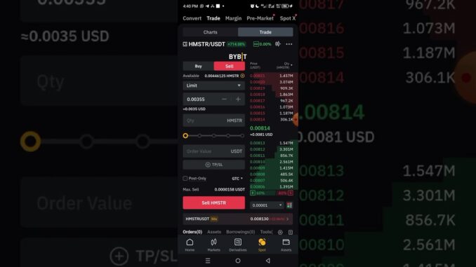 Buy and Sell crypto tokens on Bybit ||Bybit trading guide [HMSTR] #crypto #trading #hmstr #tutorial