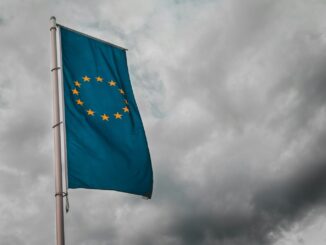 European Union flag illustrating the release of the bloc's first draft of regulatory guidance for general-purpose AI models in the EU that could set a legal benchmark for artificial intelligence regulations around the world.