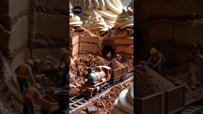 Chocolate World for mining   #youtubeshorts #animatedcartoon #chocolatecake #chocolatelover #shorts