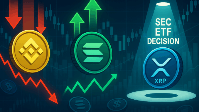 Crypto wrap: BNB dips 10% as SOL tests $200; XRP ETFs updates