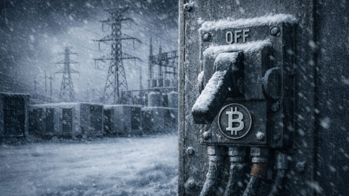 Bitcoin hashrate slumps as US miners curtail during winter storm